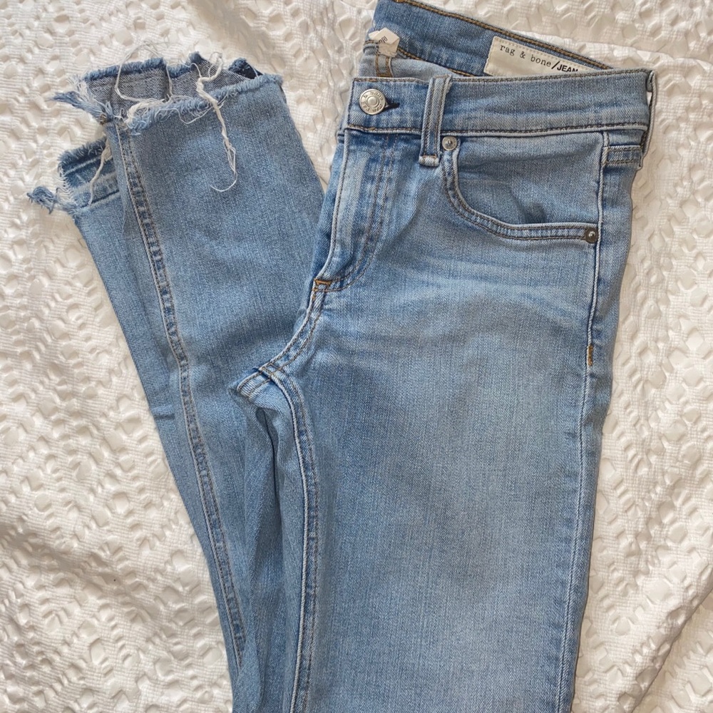 rag & bone light wash crop jean